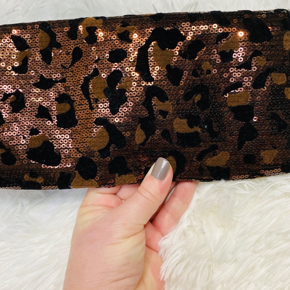 Betsey Johnson Animal Print Sequin Clutch - Picture 3 of 5